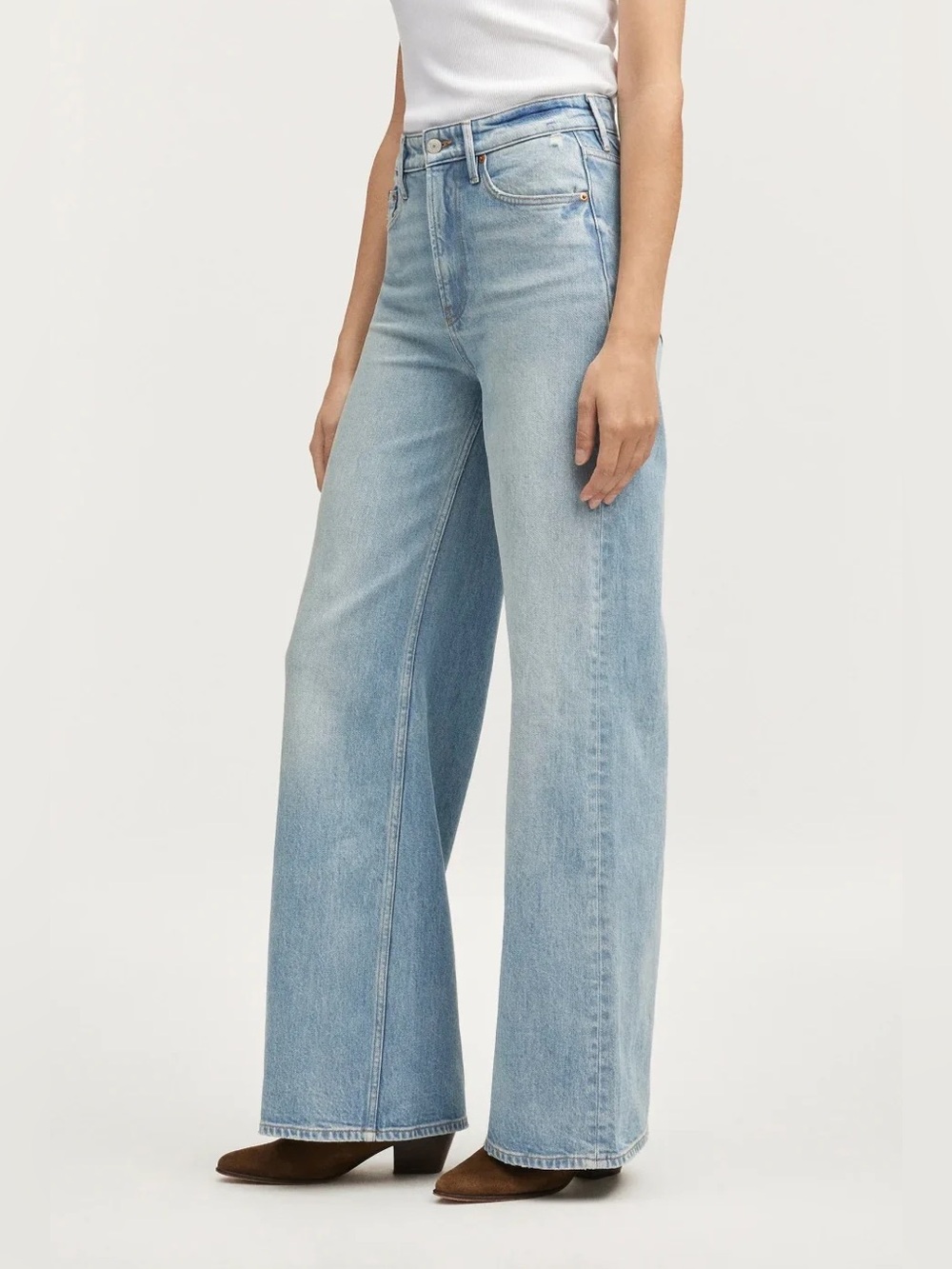 Denham Miku CSB Jeans Light Blue Wide Leg Jeans NWT